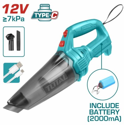 TOTAL  ASPIRADOR DE ÍON DE LÍTIO 12V TVLI2026 Total Herramientas Oficial
