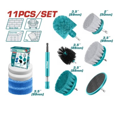 TOTAL KIT DE ESCOVAS DE LIMPEZA  11PCS   TACB1101 Total Herramientas Oficial