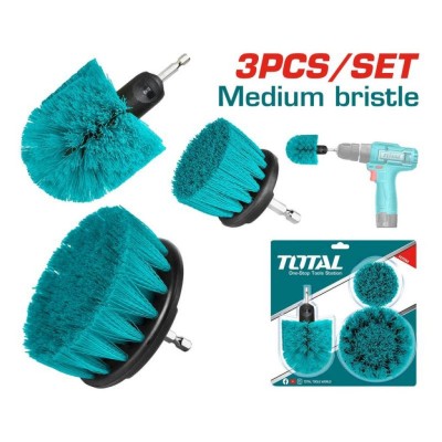 TOTAL KIT ESCOVAS DE LIMPEZA 3PCS    TACM3001 Total Herramientas Oficial