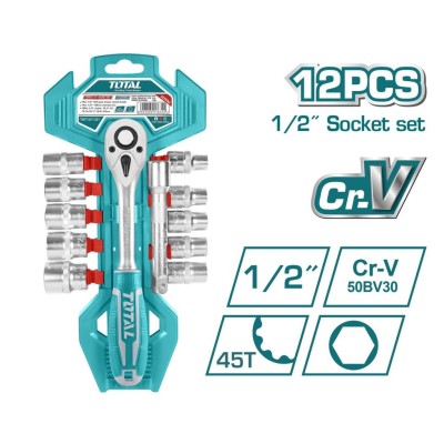 TOTAL KIT CHAVE CATRACA 1/2 12PCS  THT141121 Total Herramientas Oficial