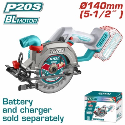 TOTAL SERRA CIRCULAR 20V  TSLI1402 MOTOR BRUSHLESS Total Herramientas Oficial