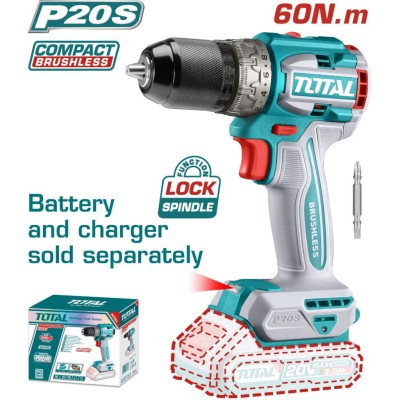 TOTAL PARAFUSADEIRA 20V TDLI206021  MOTOR BRUSHLESS Total Herramientas Oficial