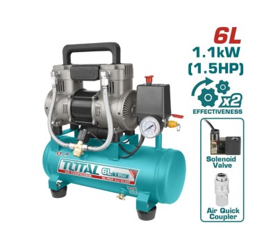 TOTAL COMPRESSOR DE AR TCS1110062  6L  Total Herramientas Oficial