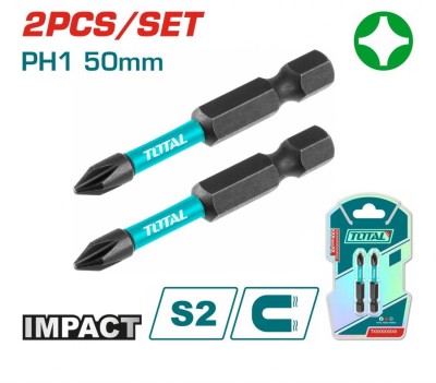TOTAL  BITS PHILIPS DE IMPACTO PH1 50MM TACIM71PH150 Total Herramientas Oficial