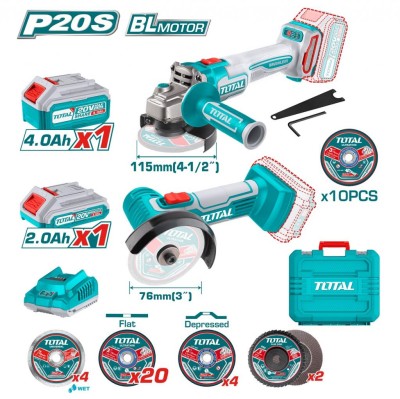 TOTAL KIT ESMIRILHADEIRA+LIXADEIRA  RETO  20V TOSLI23120215  Total Herramientas Oficial