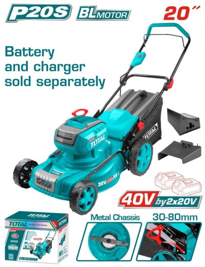 TOTAL CORTADOR DE GRAMA 40V  TLMLI4020  MOTOR SEM ESCOVAS Total Herramientas Oficial