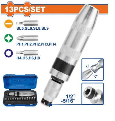 WADFOW CONJUNTO DE CHAVE DE FENDA DE IMPACTO WYM1B13 13PCS Total Herramientas Oficial