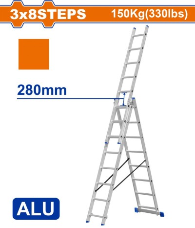 WADFOW  ESCADA EXTENSIVEL 3 SEÇÕES  WLD6H38 Total Herramientas Oficial