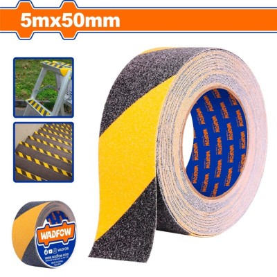 WADFOW FITA ANTIDERRAPANTE AMARELA E PRETA 5MT X 50MM  WPN3560 Total Herramientas Oficial