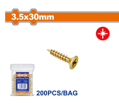 WADFOW PARAFUSOS PARA AGLOMERADO  POZIDRIV 3.5X30MM   200PCS  WXS5911 Total Herramientas Oficial