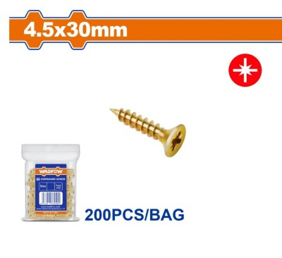 WADFOW PARAFUSOS DE AGLOMERADO  POZIDRIVE 4.5X40MM 150PCS    WXS5932  Total Herramientas Oficial