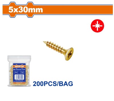 WADFOW PARAFUSO DE AGLOMERADO POZIDRIVE 5X30MM  200PCS  WXS5941  Total Herramientas Oficial