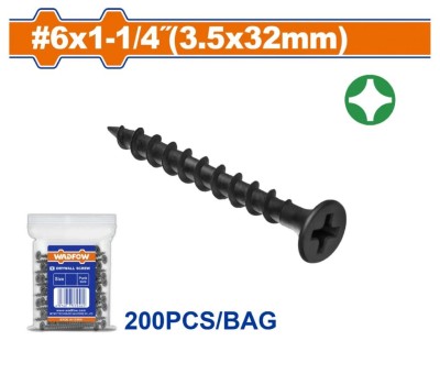 WADFOW PARAFUSO DE GESSO 1/4 200PCS  WXS1913  Total Herramientas Oficial