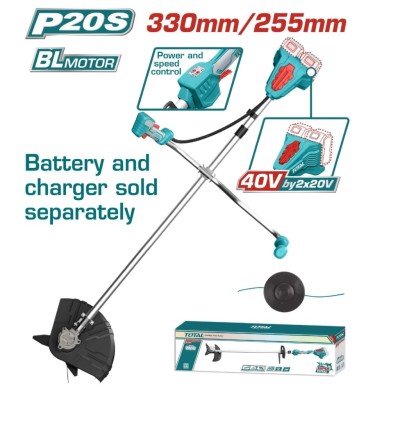 TOTAL  CORTA GRAMA  TSTLI20018 40V  MOTOR SEM ESCOVAS  Total Herramientas Oficial
