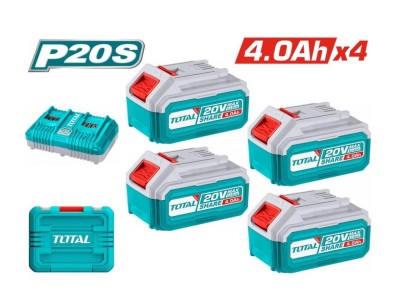 TOTAL KIT BATERIA E CARREGADOR 20V 4AH   TFBCLI20244 Total Herramientas Oficial