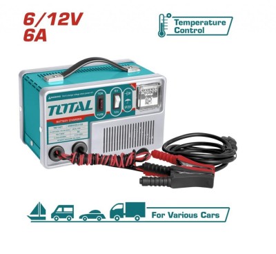 TOTAL CARREGADOR DE BATERIA  6/12V / 40-90A  TBC1501 Total Herramientas Oficial