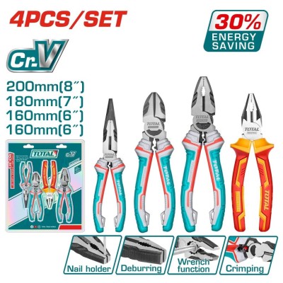 TOTAL CONJUNTO DE ALICATE 4PCS THT2K0456 Total Herramientas Oficial