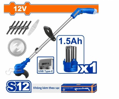 WADFOW CORTADOR DE GRAMA 12V   WGTS512  Total Herramientas Oficial