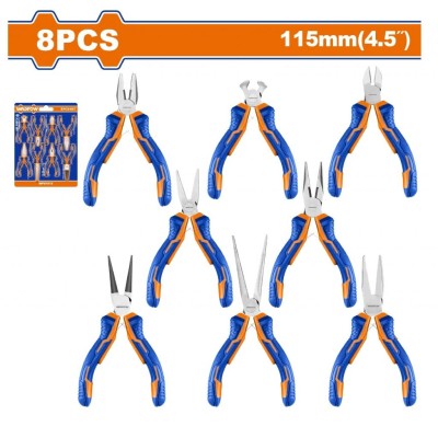 WADFOW MINI CONJUNTO DE ALICATE VARIADO DE 4.5 8 PCS   WPS1618 Total Herramientas Oficial