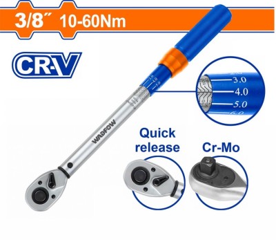 WADFOW CHAVE DE TORQUE PRÉ-AJUSTE 3/8 10-60NM WWQ1D38 Total Herramientas Oficial