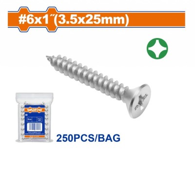 WADFOW PARAFUSOS DE METAL AUTO-ROSCANTE PHILLIPS 3.5X25MM  WXSC914 250PCS Total Herramientas Oficial