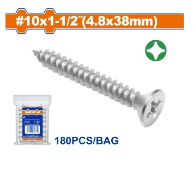 WADFOW PARAFUSOS DE METAL AUTO-ROSCANTE PHILLIPS 4.8X38MM  WXSC946 180PCS Total Herramientas Oficial