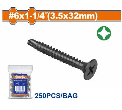 WADFOW PARAFUSOS AUTOPERFURANTES PHILLIPS 1/4 3.5X32MM  WXS9913  250PCS Total Herramientas Oficial