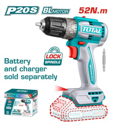 TOTAL FURADEIRA E PARAFUZADEIRA  20V  TDLI204531 MOTOR SEM ESCOVAS Total Herramientas Oficial