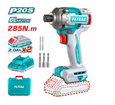 TOTAL CHAVE DE IMPACTO 20V TIRLI2028 PONTA DE ENCAIXE  MOTOR SEM ESCOVAS Total Herramientas Oficial