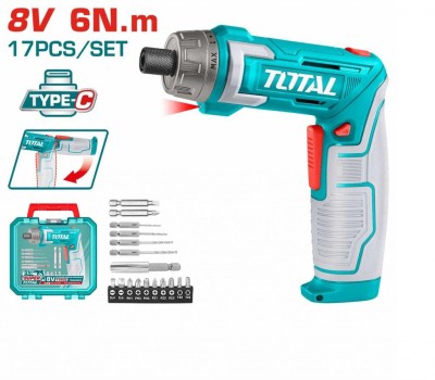 TOTAL PARAFUZADEIRA 8V TSDLI08025   2VOL GIRATOR Total Herramientas Oficial