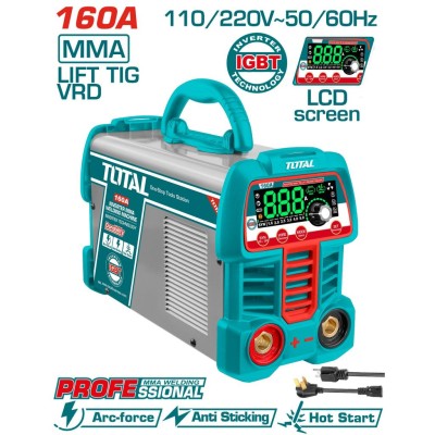 TOTAL MÁQUINA DE SOLDAR COM INVERSOR 160A  UTW216069 Total Herramientas Oficial