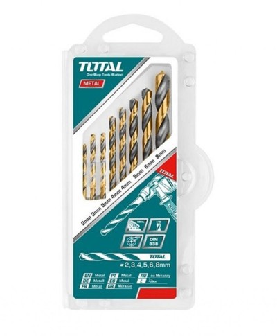 TOTAL  KIT BROCAS PARA METAL 8PCS  TACSD0801 Total Herramientas Oficial