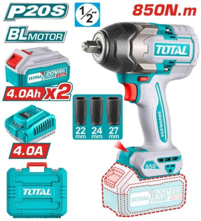 TOTAL CHAVE DE  IMPACTO TIWLI2085 1/2 850NM 2B BL Total Herramientas Oficial