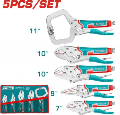 TOTAL KIT DE ALICATE DE PRESSÃO TOS23091   5PCS Total Herramientas Oficial