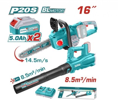 TOTAL COMBO MOTOSSERRA + SOPRADOR 20V  TOSLI240463 Total Herramientas Oficial