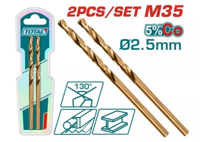 TOTAL BROCAS DE COBALTO HSS M35 2.5MM  TAC11202501 Total Herramientas Oficial