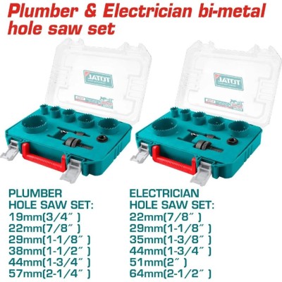 TOTAL SERRA COPO BIMETÁLICA PARA CANALIZADOR E ELETRICISTA TACSH0021  9PCS  Total Herramientas Oficial