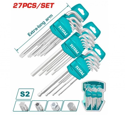 TOTAL CONJUNTO DE CHAVES HEXAGONAIS/TORX  THT106KT0271  27PCS Total Herramientas Oficial