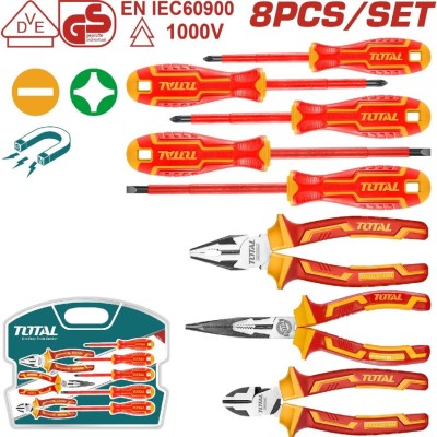 TOTAL CONJUNTO DE FERRAMENTAS MANUAIS ISOLADAS THKIST3082 8PCS  Total Herramientas Oficial