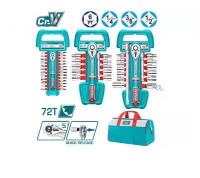 TOTAL KIT CHAVE CATRACA 57PCS  TOS23092  Total Herramientas Oficial