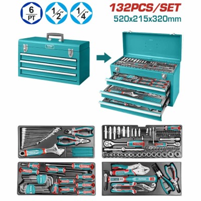 TOTAL CONJUNTO DE CAIXA DE FERRAMENTAS 132PCS  THPTCS71321  Total Herramientas Oficial