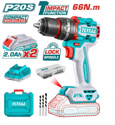 TOTAL FURADEIRA DE IMPACTO 20V  66NM TIDLI20668 Total Herramientas Oficial