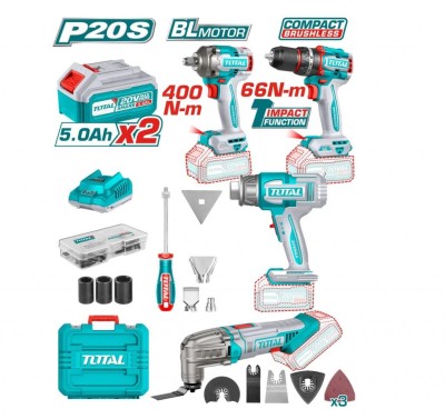 TOTAL COMBO SEM FIO  4PCS  20V TOSLI240969 Total Herramientas Oficial