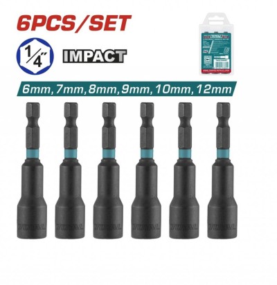 TOTAL  PONTA IMPACTO 1/4 TAC2765061  6PCS  Total Herramientas Oficial