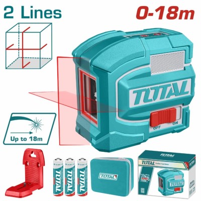 TOTAL NÍVEL LASER  TLL156503  18M  VERMELHO 2 LINHAS  Total Herramientas Oficial