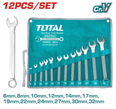 TOTAL  KIT CHAVE COMBINADA 12PCS  THT1022122 Total Herramientas Oficial