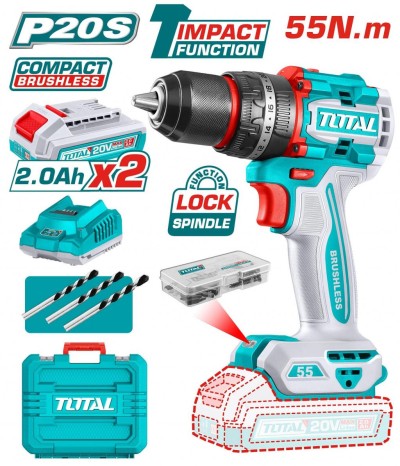 TOTAL FURADEIRA E PARAFUSADEIRA 20V  UTIDLI20558 Total Herramientas Oficial