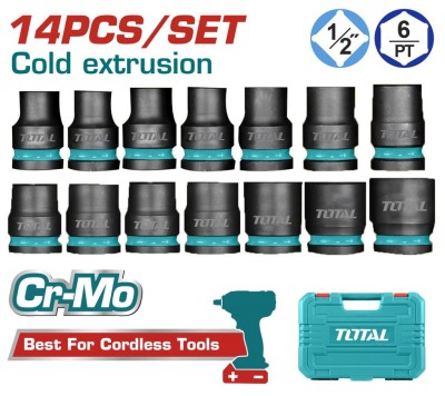 TOTAL JOGO DE SOCKET DE IMPACTO THISTD12141 14 PCS  Total Herramientas Oficial