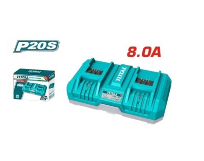 TOTAL CARREGADOR DE BATERIA DE 20 V COM 2 PORTAS TFCLI2082 Total Herramientas Oficial