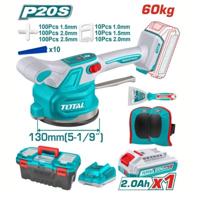 TOTAL MÁQUINA DE AZULEJOS VIBRATÓRIA 20V TTVLI20018   Total Herramientas Oficial
